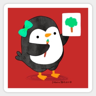 Gigi Penguin made a painting Sticker